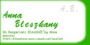 anna bleszkany business card